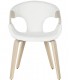 Silla de comedor cómoda fresno natural tela boucle blanca mdmhogar