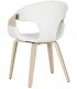 Silla de comedor cómoda fresno natural tela boucle blanca mdmhogar