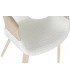 Silla de comedor cómoda fresno natural tela boucle blanca mdmhogar