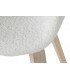 Silla de comedor cómoda fresno natural tela boucle blanca mdmhogar