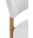 Silla de comedor cómoda madera de roble natural tela chenilla blanca mdmhogar