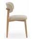 Silla de comedor cómoda roble natural chenilla beige mdmhogar