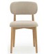 Silla de comedor cómoda roble natural chenilla beige mdmhogar