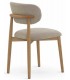 Silla de comedor cómoda roble natural chenilla beige mdmhogar