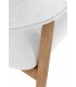Sillón de comedor cómodo roble natural chenilla blanca mdmhogar