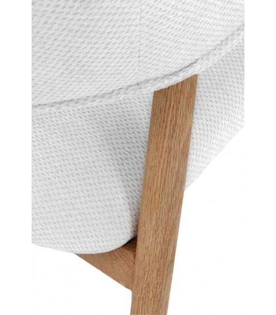 Sillón de comedor cómodo roble natural chenilla blanca mdmhogar