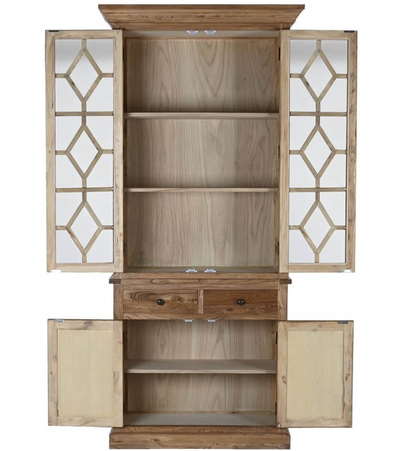 Vitrina madera de olmo reciclada acabada natural patinada mdmhogar