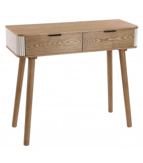 Consola de entrada madera natural con laca blanca mdmhogar