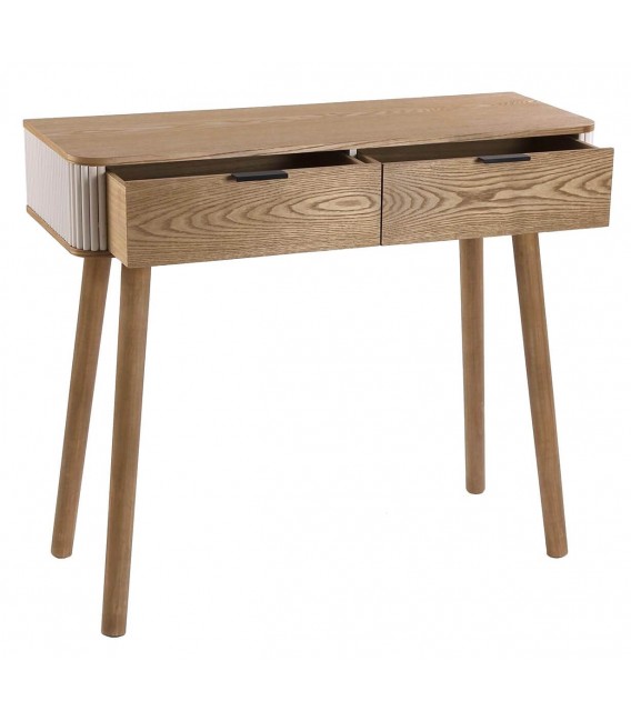 Consola de entrada madera natural con laca blanca mdmhogar
