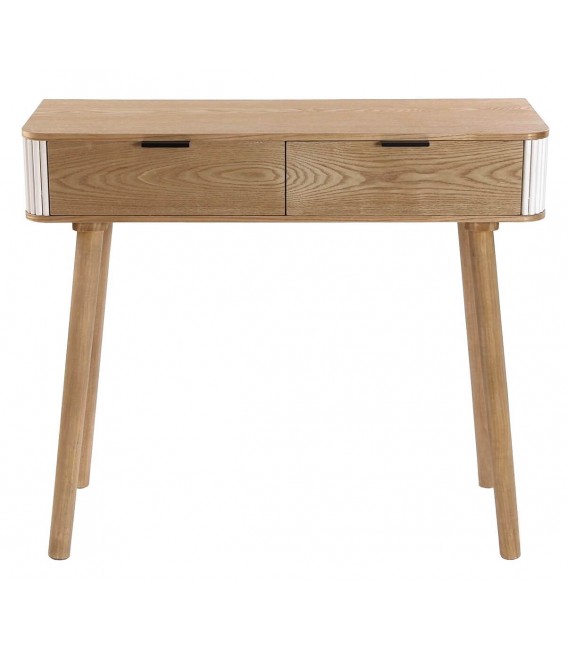 Consola de entrada madera natural con laca blanca mdmhogar