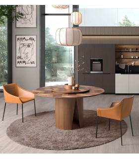 Mesa comedor redonda grande de diseño moderno mdmhogar