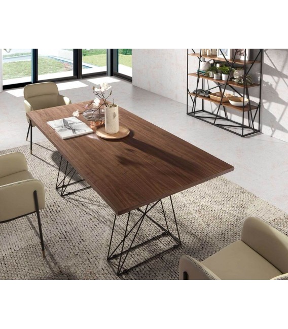 Mesa comedor rectangular grande de diseño industrial mdmhogar
