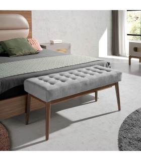 Banqueta de diseño moderno con asiento tela color gris oscuro mdmhogar
