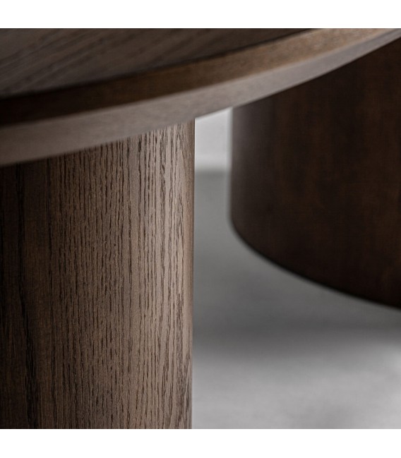 Mesa de comedor ovalada muy grande roble tostado mdmhogar