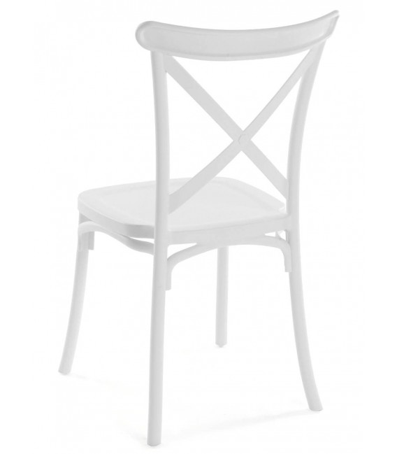 Silla de polipropileno apilable color blanco cómoda mdmhogar