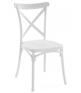 Silla de polipropileno apilable color blanco cómoda mdmhogar