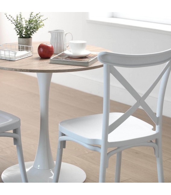 Silla de polipropileno apilable color blanco cómoda mdmhogar