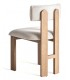 Silla de comedor cómoda fresno natural tela chenilla blanco roto mdmhogar