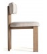 Silla de comedor cómoda fresno natural tela chenilla blanco roto mdmhogar