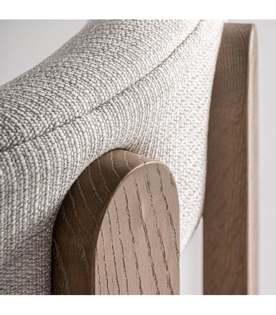SILLA TAPIZADA 48 X 54 X 79 ORIS MADERA NATURAL TEXTIL BLANCO ROTO