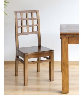 Silla de comedor madera de mindi color teca mdmhogar