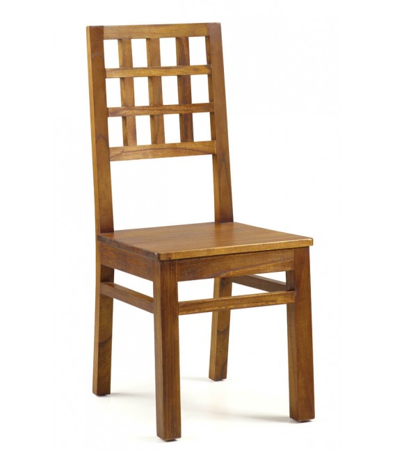 Silla de comedor madera de mindi color teca mdmhogar