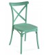 Silla de polipropileno apilable color verde muy cómoda mdmhogar