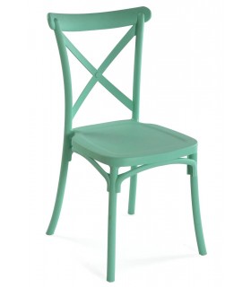 Silla de polipropileno apilable color verde muy cómoda mdmhogar