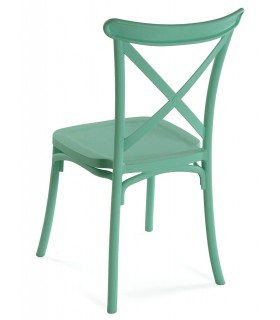 Silla de polipropileno apilable color verde muy cómoda mdmhogar