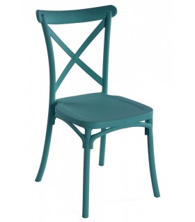 Silla de polipropileno apilable de diseño clásico en color azul mdmhogar