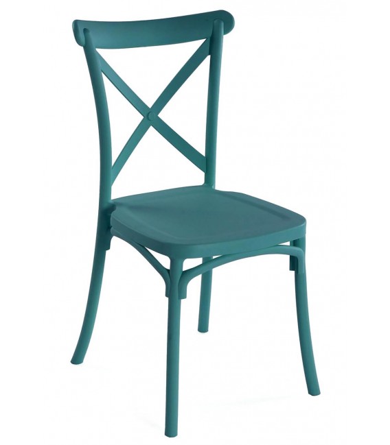 Silla de polipropileno apilable de diseño clásico en color azul mdmhogar