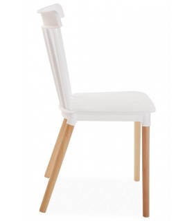 Silla comoda madera natural polipropileno blanco mdmhogar