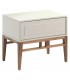 Mesita de noche 1 cajón de diseño moderno beige y nogal mdmhogar