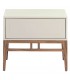 Mesita de noche 1 cajón de diseño moderno beige y nogal mdmhogar