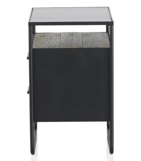 Mesita de noche 2 cajones estilo industrial mdmhogar