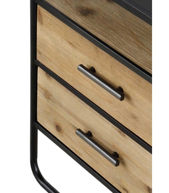 Mesita de noche 2 cajones estilo industrial mdmhogar