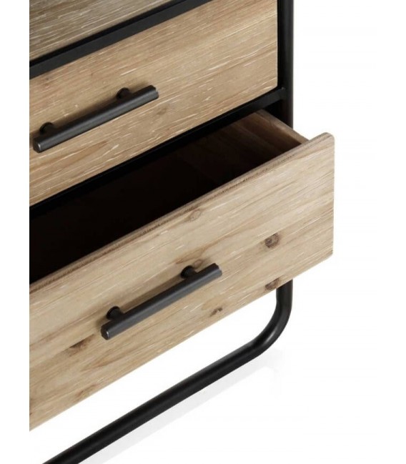 Mesita de noche 2 cajones estilo industrial mdmhogar