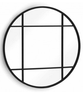 Espejo redondo de pared de estilo industrial