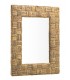 Espejo rectangular madera de caoba y ratán natural trenzado mdmhogar