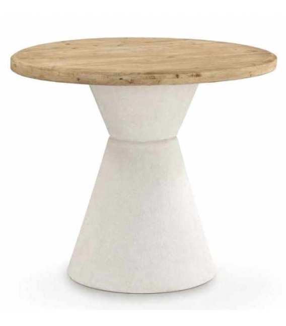 Mesa de comedor redonda pequeña estilo ibicenco mdmhogar