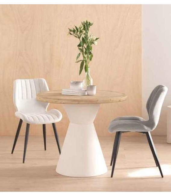 Mesa de comedor redonda pequeña estilo ibicenco mdmhogar