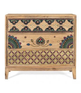 Cómoda madera maciza con todos los detalles pintados a mano mdmhogar