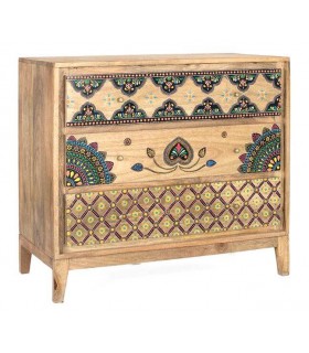 Cómoda madera maciza con todos los detalles pintados a mano mdmhogar