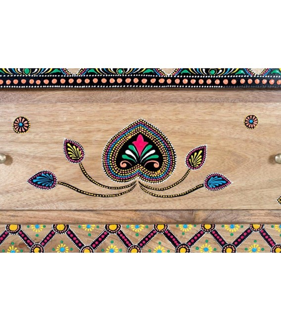 Cómoda madera maciza con todos los detalles pintados a mano mdmhogar