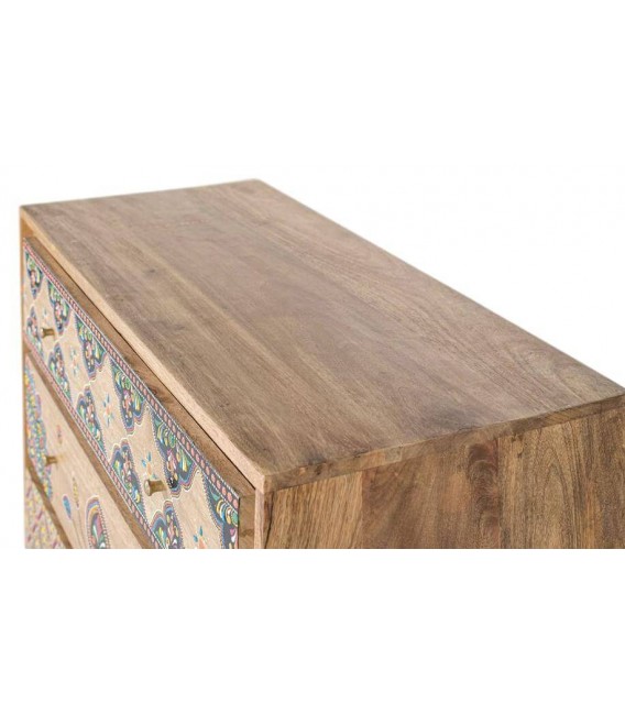 Cómoda madera maciza con todos los detalles pintados a mano mdmhogar