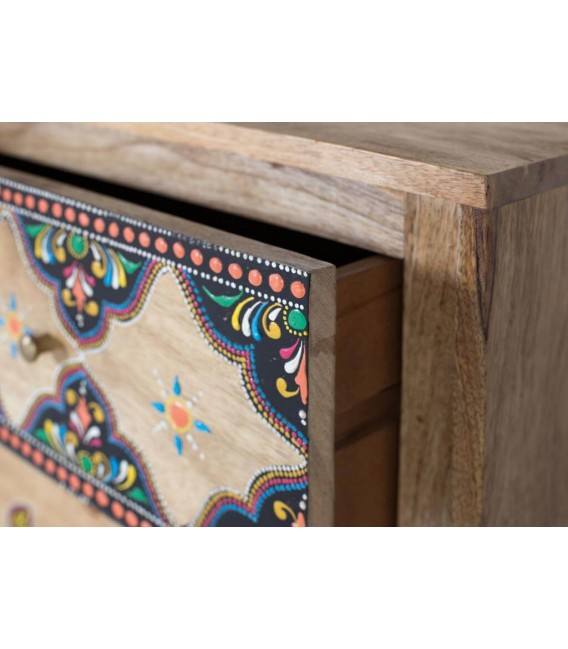 Cómoda madera maciza con todos los detalles pintados a mano mdmhogar