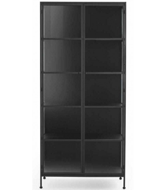 Vitrina de estilo industrial metal negro mdmhogar