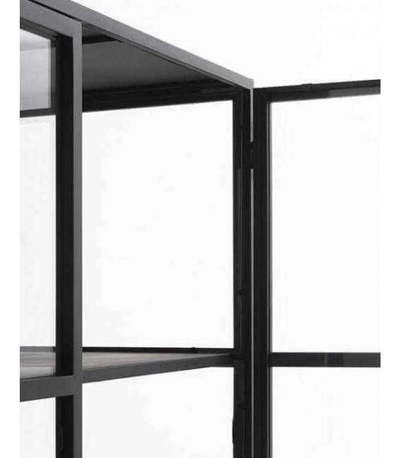 Vitrina de estilo industrial metal negro mdmhogar