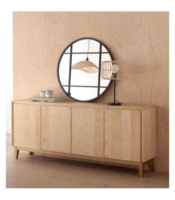 Espejo redondo de pared mediano de estilo industrial