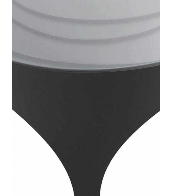 Mesa de centro redonda pequeña metal negro y cristal